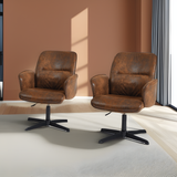 Ergonomic swivel office chair in suede - THOMASINA