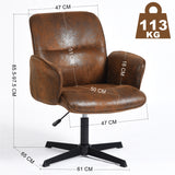 Ergonomic swivel office chair in suede - THOMASINA