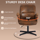 Ergonomic swivel office chair in suede - THOMASINA