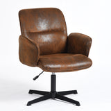 Ergonomic swivel office chair in suede - THOMASINA