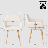 Set of 4 Scandinavian dining room armchairs with beige sheepskin fabric armrests - CROMWELL