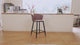 Set of 2 industrial bar stools with armrests and suede back - DONCIC BAR