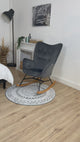 Fauteuil à bascule confortable en velours gris foncé - EPPING VELVET DARK GREY