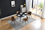 Table de salle à manger rectangulaire rétro pour 4 personnes, style industriel - WHALEN BLACK WOOD TABLE BG