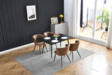 Table de salle à manger rectangulaire rétro pour 4 personnes, style industriel - WHALEN BLACK WOOD TABLE BG