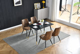 Table de salle à manger rectangulaire rétro pour 4 personnes, style industriel - WHALEN BLACK WOOD TABLE BG