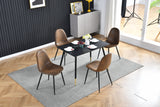 Table de salle à manger rectangulaire rétro pour 4 personnes, style industriel - WHALEN BLACK WOOD TABLE BG