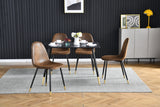 Table de salle à manger rectangulaire rétro pour 4 personnes, style industriel - WHALEN BLACK WOOD TABLE BG