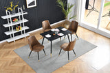 Table de salle à manger rectangulaire rétro pour 4 personnes, style industriel - WHALEN BLACK WOOD TABLE BG