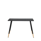 Table de salle à manger rectangulaire rétro pour 4 personnes, style industriel - WHALEN BLACK WOOD TABLE BG