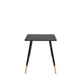 Table de salle à manger rectangulaire rétro pour 4 personnes, style industriel - WHALEN BLACK WOOD TABLE BG