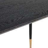 Table de salle à manger rectangulaire rétro pour 4 personnes, style industriel - WHALEN BLACK WOOD TABLE BG