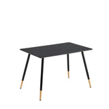 Table de salle à manger rectangulaire rétro pour 4 personnes, style industriel - WHALEN BLACK WOOD TABLE BG