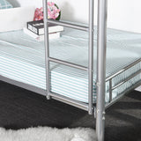 2-seater, 2-story bunk bed in silver metal with ladder 90x190cm (mattress not included) - TWIN