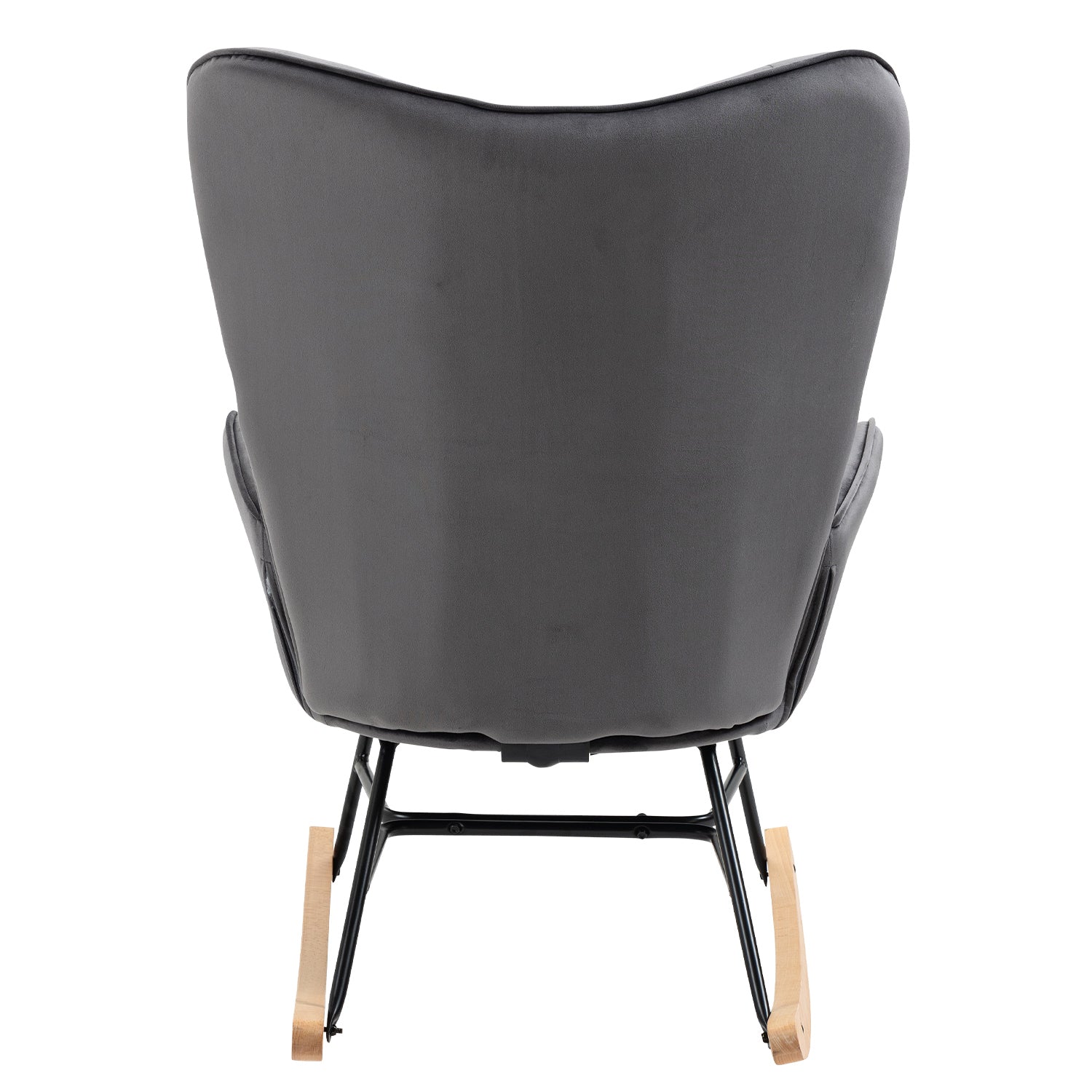 Fauteuil à bascule confortable en velours gris foncé - EPPING VELVET DARK GREY