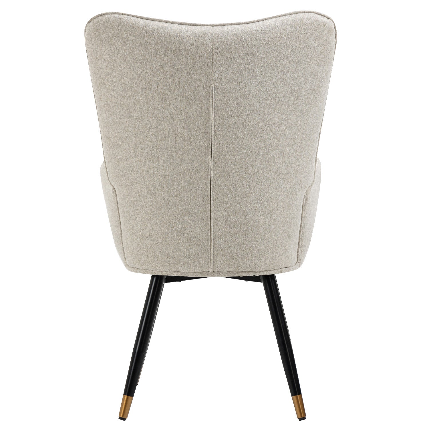 Fauteuil scandinave avec accoudoirs en tissu beige à surpiqûres - FUNKEL