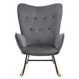 Fauteuil à bascule confortable en velours gris foncé - EPPING VELVET DARK GREY