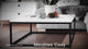 Square coffee table with industrial style, metal structure and imitation marble top - FACTO SQUARE COFFEE TABLE MARBLE