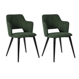 Set of 2 Scandinavian dining rooms with green fabric armrests - Akanji