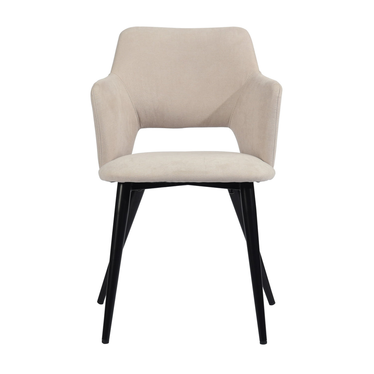 Set of 2 Scandinavian dining room chairs in beige fabric - AKANJI 2PCS LIGHT BEIGE