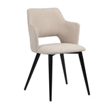 Set of 2 Scandinavian dining room chairs in beige fabric - AKANJI 2PCS LIGHT BEIGE