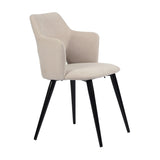 Set of 2 Scandinavian dining room chairs in beige fabric - AKANJI 2PCS LIGHT BEIGE