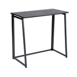 Foldable Industrial Computer Desk/Table in Wood and Black Metal - ASCOLI BK