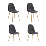 Set di 4 sedie di design scandinavo in tessuto nero, comode per la sala da pranzo - CHARLTON BLACK