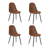 Lot de 4 chaises de salle à manger industrielles en suédine - CHARLTON SUEDE BROWN DT LMKZ