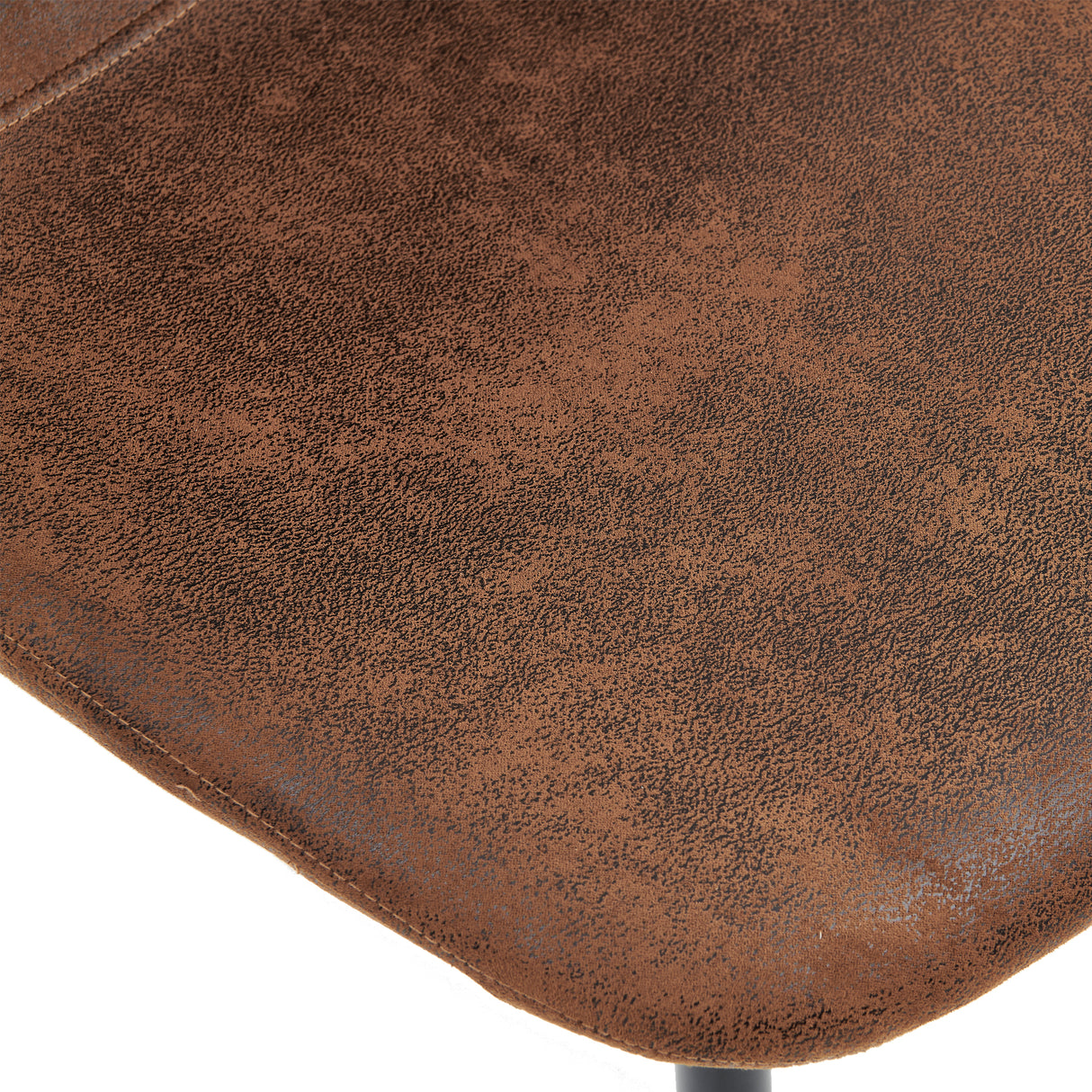 Lot de 4 chaises de salle à manger industrielles en suédine, pieds en métal noir et doré - CHARLTON SUEDE BROWN BG