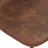 Juego de 4 sillas de comedor retro en tejido efecto ante/gamuza, asiento acolchado y patas de metal negro y dorado - CHARLTON SUEDE BROWN BG