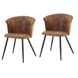 Set of 2 industrial dining room armchairs with suede armrests - DONCIC