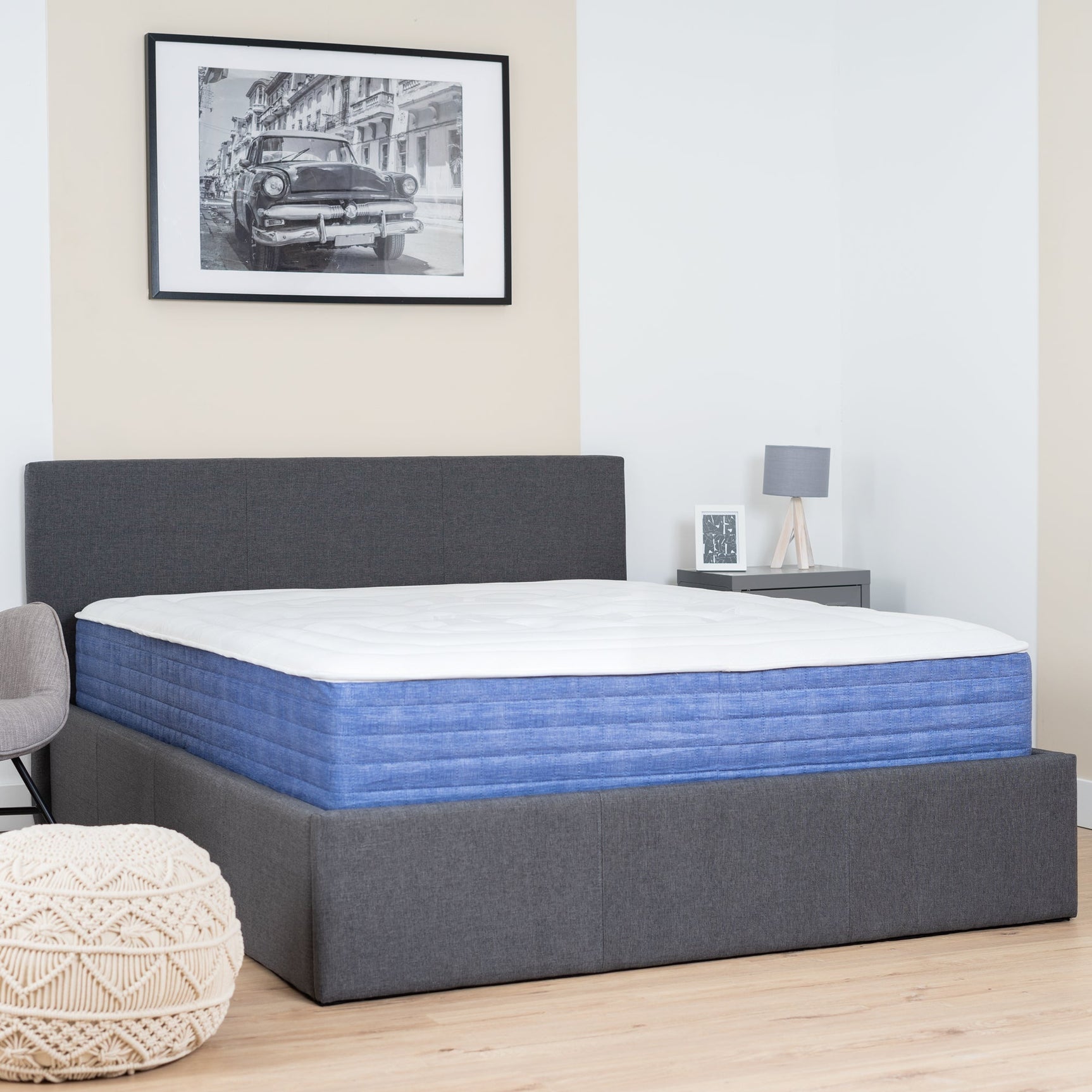 Memory foam mattress 160x200x22cm, in 3D fabric, memory technology and supersoft foam - SATURNE