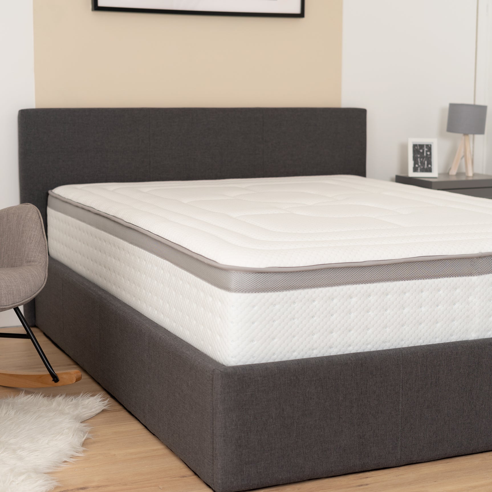 Memory foam mattress 140x190x30cm, in 3D fabric, memory technology and supersoft foam - VENUS HYBRIDE