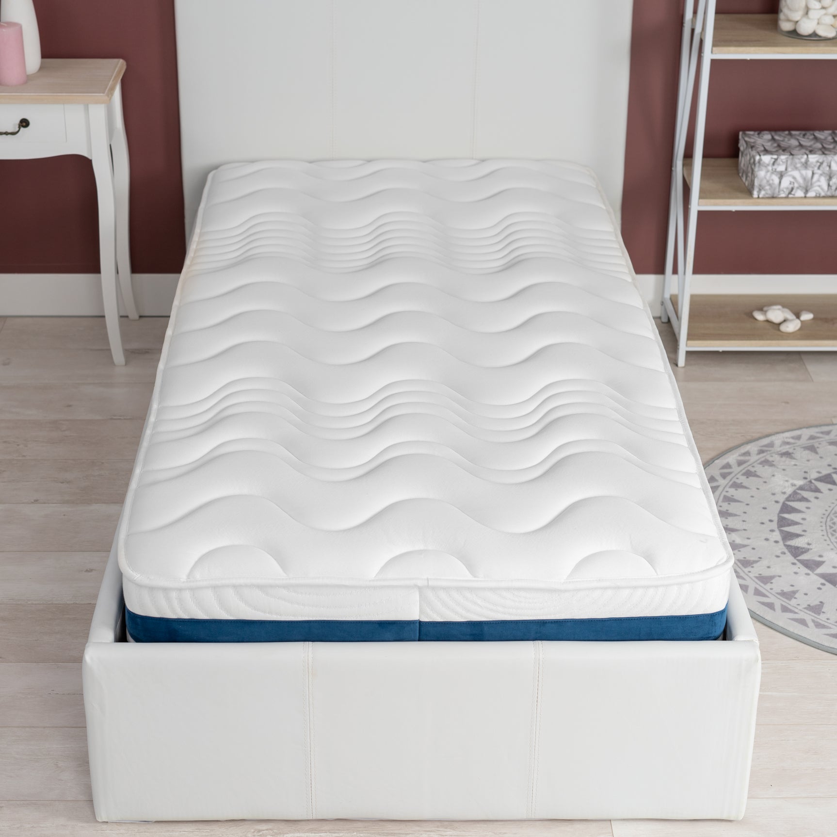 Memory foam mattress 90x190x17cm, in 3D fabric, memory technology and supersoft foam - URANUS