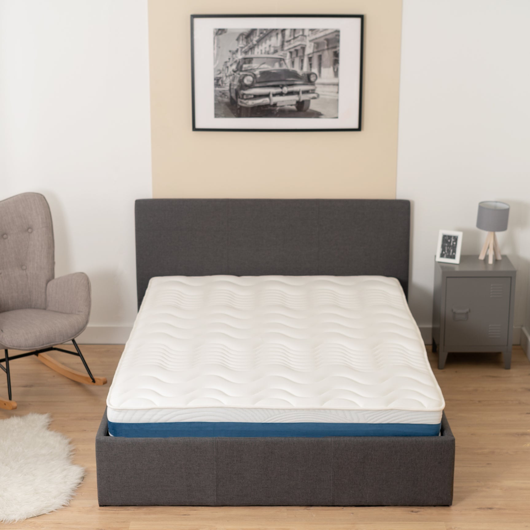 Memory foam mattress 140x190x17cm, in 3D fabric, memory technology and supersoft foam - URANUS