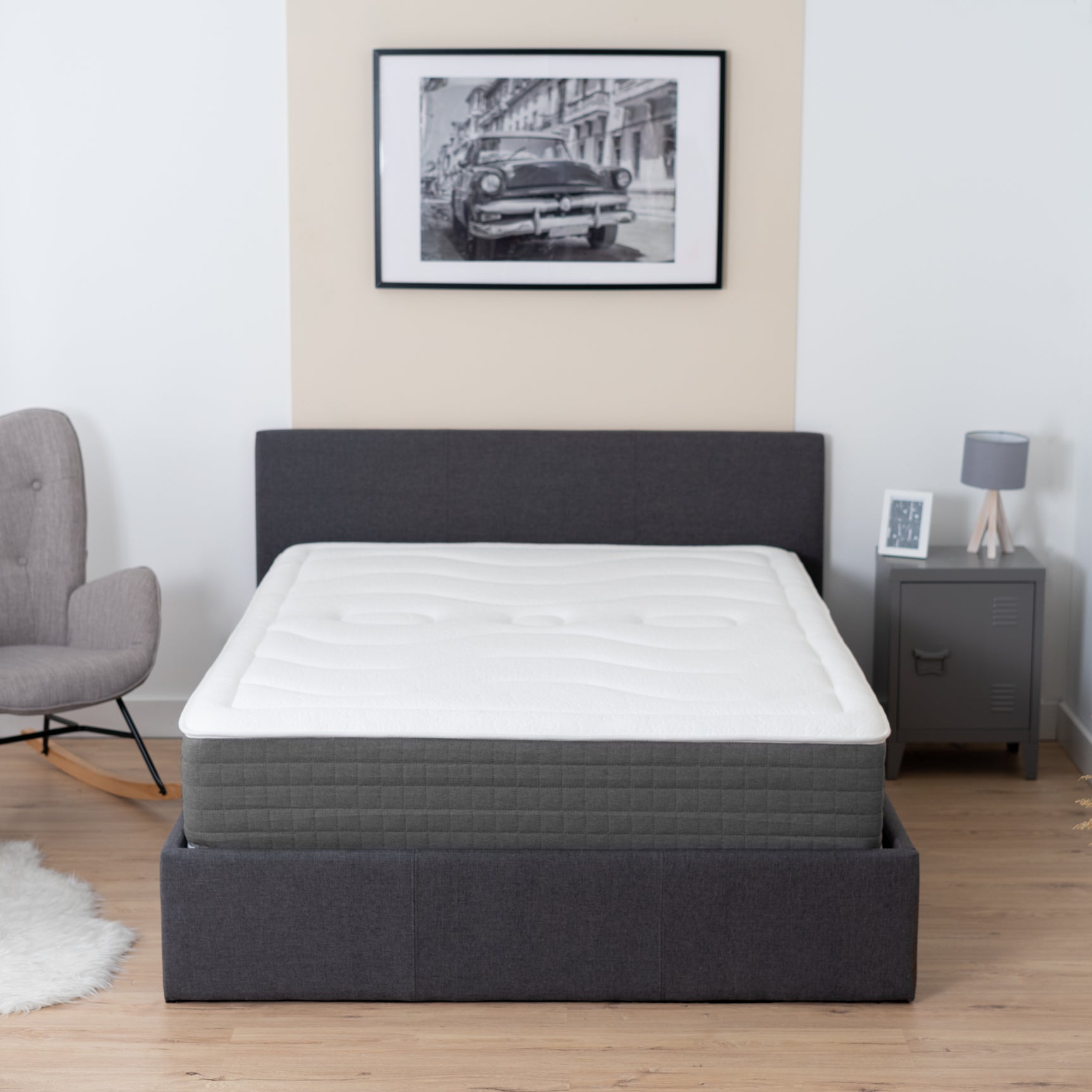 Memory foam mattress 140x190x30cm, in 3D fabric, memory technology and supersoft foam - JUPITER THERMOSOFT