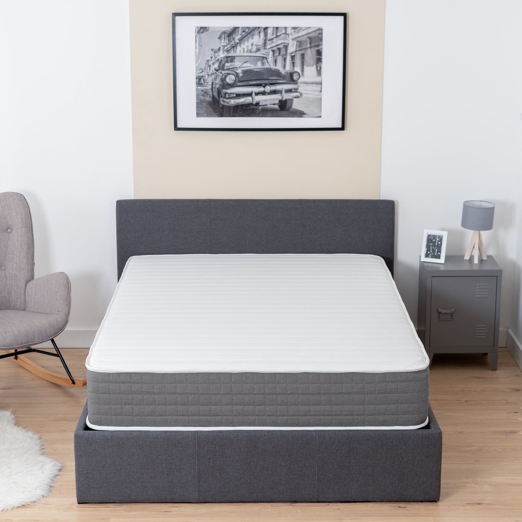 Memory foam mattress 140x190x30cm, in 3D fabric, memory technology and supersoft foam - JUPITER THERMOSOFT