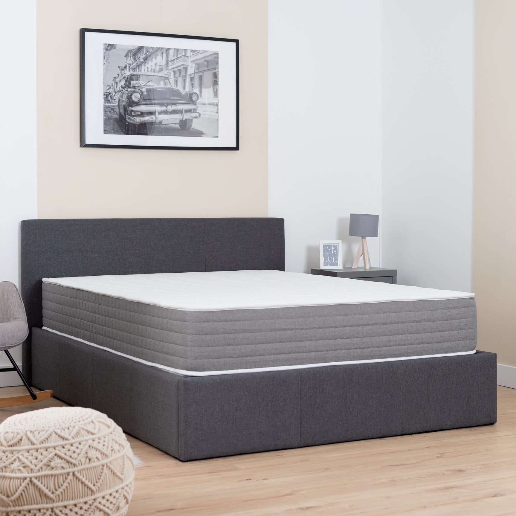 Memory foam mattress 140x190x30cm, in 3D fabric, memory technology and supersoft foam - JUPITER THERMOSOFT