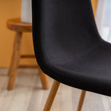 Lot de 4 chaises de salle à manger scandinaves en tissu noir - CHARLTON BLACK