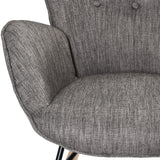 Comfortable rocking chair in dark gray fabric with armrests and padded back - EPPING DARK GRAY