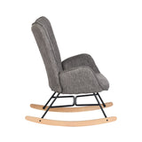 Comfortable rocking chair in dark gray fabric with armrests and padded back - EPPING DARK GRAY