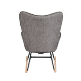 Comfortable rocking chair in dark gray fabric with armrests and padded back - EPPING DARK GRAY