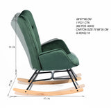 Cómoda mecedora de terciopelo verde oscuro - EPPING KD VELVET GREEN WOOD LEG