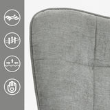 Scandinavian armchair with armrests in gray fabric with stitching - Funkel