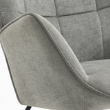 Scandinavian nursing rocking chair with gray fabric armrests with stitching - FUNKEL