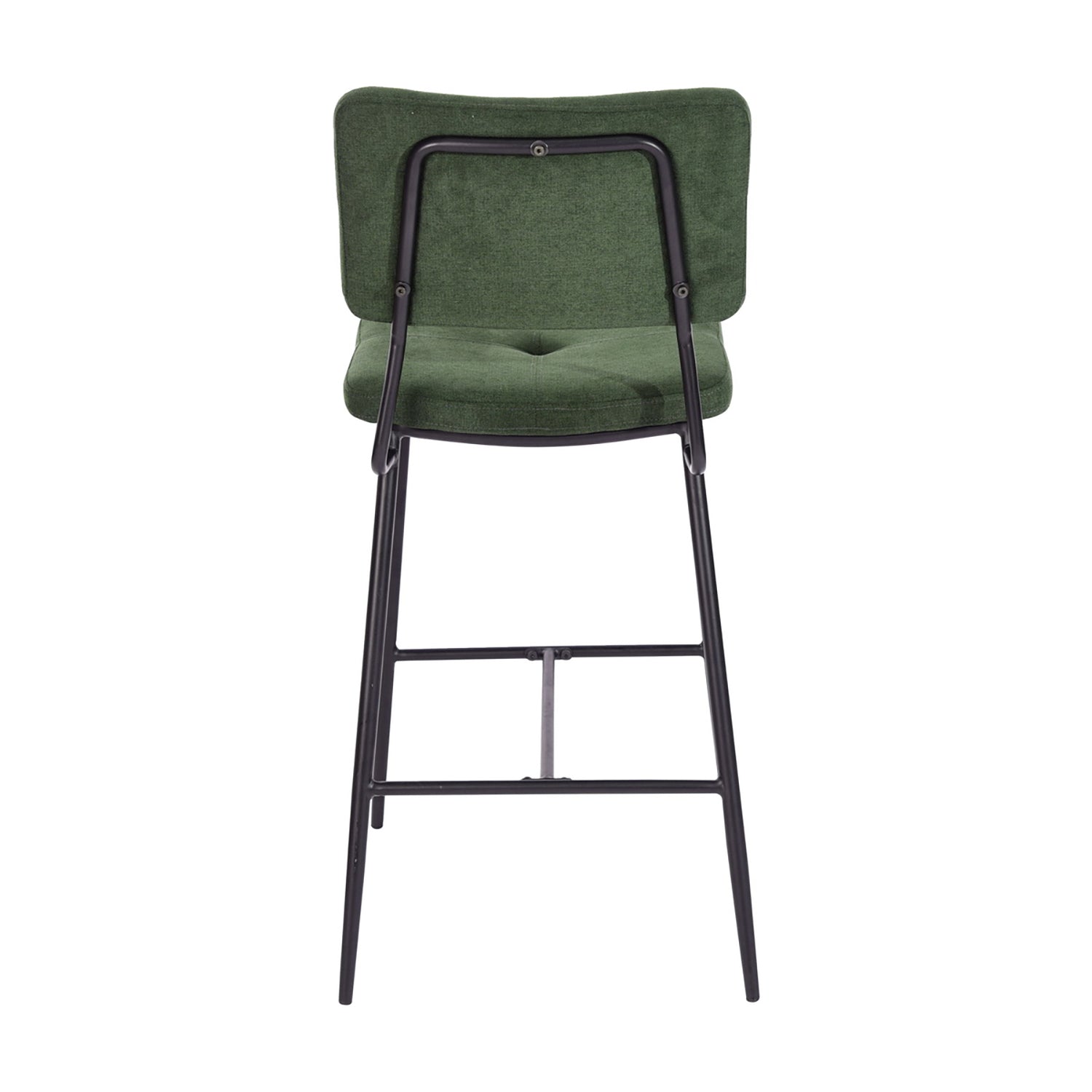 Lot de 2 tabourets de bar industriels avec dossier en tissu vert - INDEPENDENCE BAR