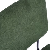 Set of 6 industrial dining room chairs in green fabric - KAROMI