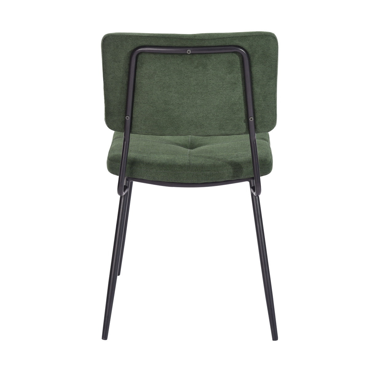 Set of 2 retro vintage industrial dining room chairs in green fabric - KAROMI