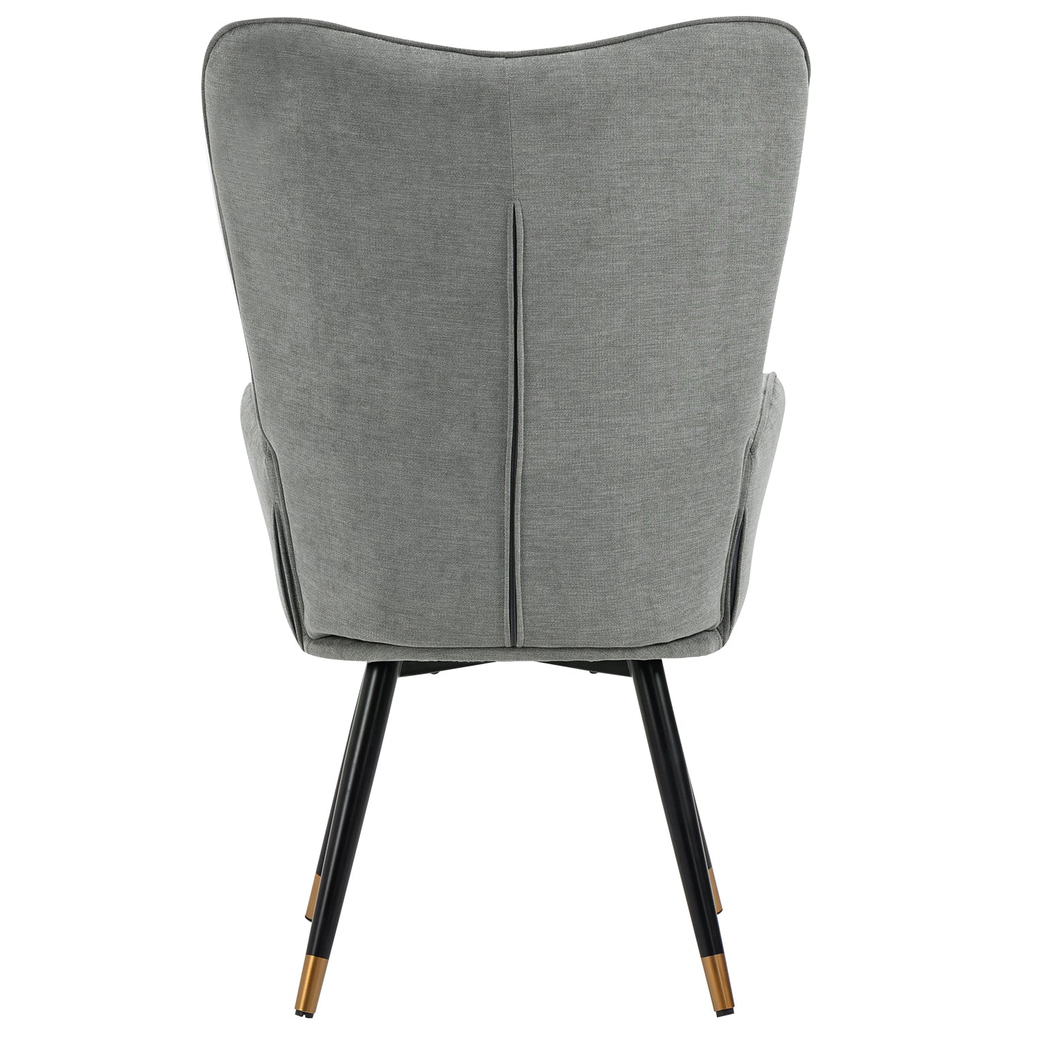 Scandinavian armchair padded with comfortable back with gray fabric armrests, black and gold metal legs - KAS FABRIC GRAY BLACK GOLD LEG